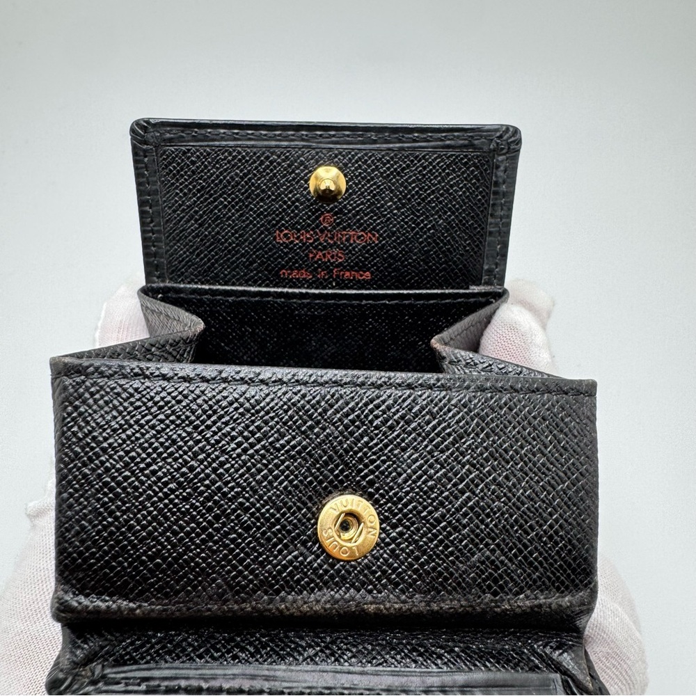 Louis Vuitton Coin Purse Epi Noir Mini Boite Box Leather Snap Closure Black OS - Picture 12 of 17
